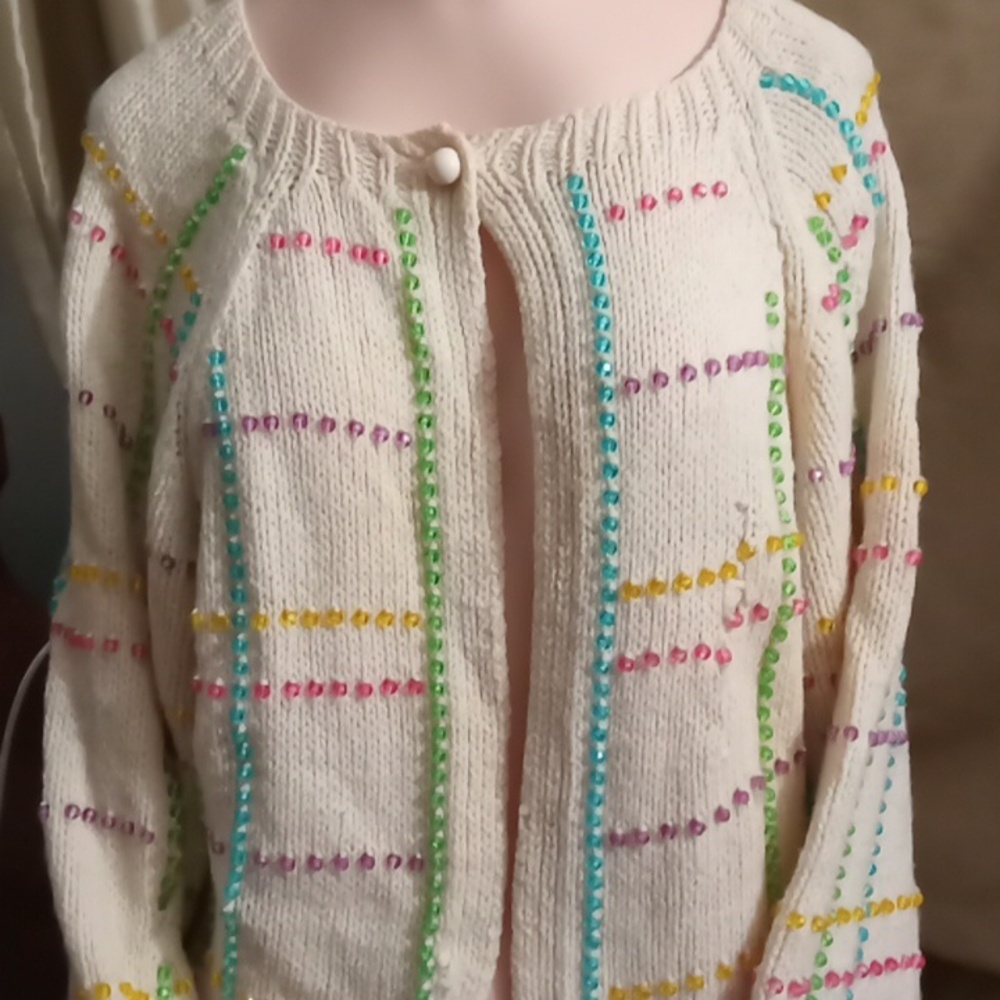 E haas & Co.  Vintage "ribbon candy" loose knit sweater .size L